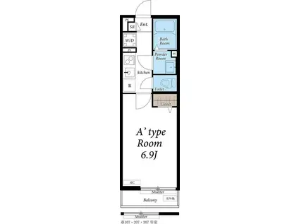 リブリ・STRADA BRILLANTE(1K/3階)の間取り写真