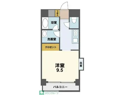 リベルテ高崎(1K/6階)の間取り写真