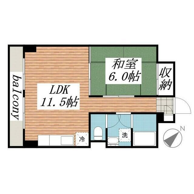山口マンション(1LDK/3階)の間取り写真