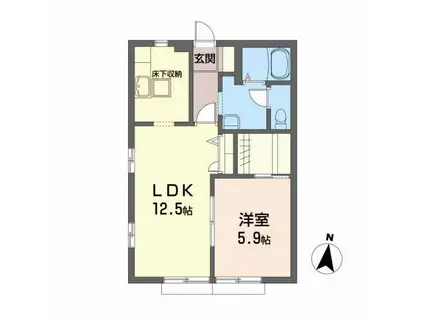 RE・ピュア(1LDK/1階)の間取り写真