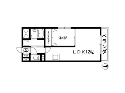 サンマール牛巻(1LDK/8階)の間取り写真
