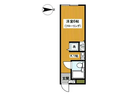 アンビシャス21中山(1K/2階)の間取り写真