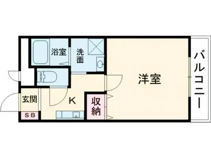 アンプルール フェール ヴェルジュ(1K/2階)の間取り写真