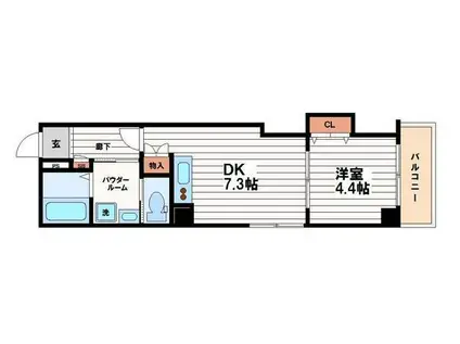 LE COEUR TANIMACHI(1DK/5階)の間取り写真