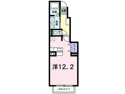 エターナルI(ワンルーム/1階)の間取り写真