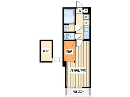 クレイス西八王子(1K/2階)の間取り写真