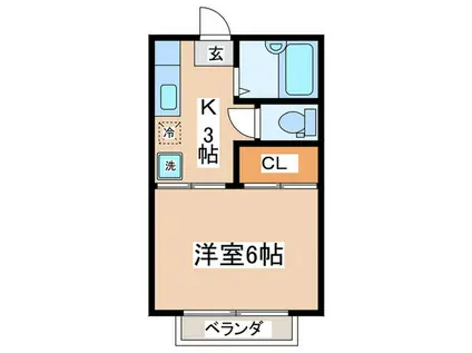 エスペランサ仙川(1K/1階)の間取り写真