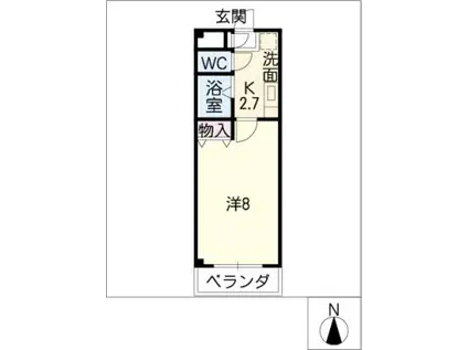 ロジュマン ウメツボ(1K/2階)の間取り写真