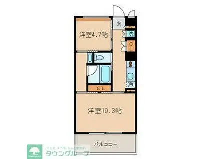 Kエリタージュ(1SK/3階)の間取り写真