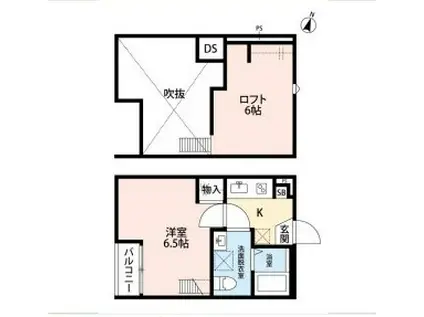 ラ・フロレゾン草加(1K/2階)の間取り写真