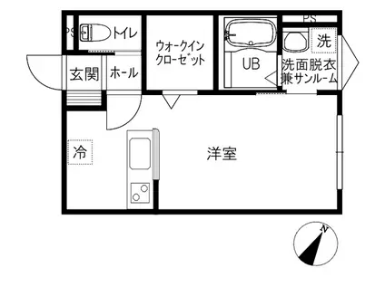 天神町1丁目BLOCKS-10(ワンルーム/1階)の間取り写真