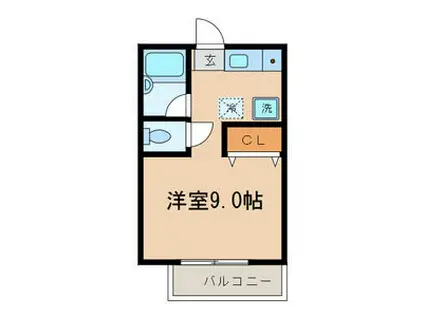 クレールメゾン岡本(1K/2階)の間取り写真