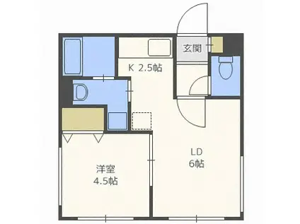 ソフィア(1LDK/1階)の間取り写真