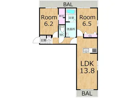 エクラージュ(2LDK/3階)の間取り写真