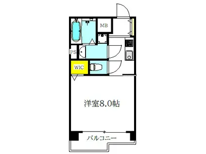 リンクス大阪城イーストレジデンス(1K/2階)の間取り写真