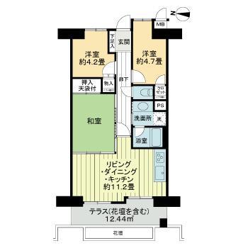 ライオンズマンション山手町(3LDK/1階)の間取り写真