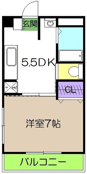 オレオール池(1DK/3階)の間取り写真