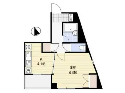 プラッツ中井(1K/2階)の間取り写真