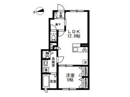 アレグリアII(1LDK/1階)の間取り写真
