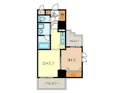 カメリア(1DK/5階)の間取り写真