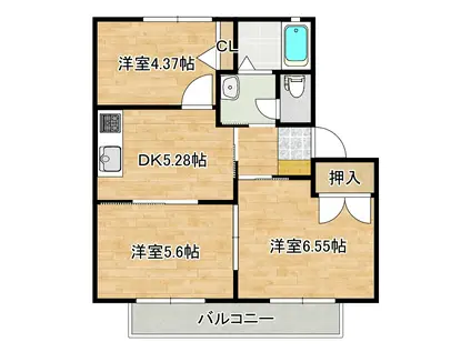 ハイツエクセレンス(3DK/1階)の間取り写真