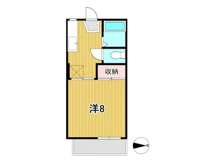 クオリティハイツ(1K/2階)の間取り写真