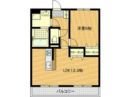 VENUS COURT(1LDK/3階)の間取り写真