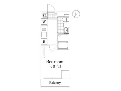 AZEST阪東橋(1K/5階)の間取り写真