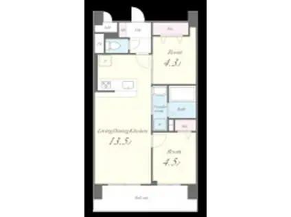 フローリィ279(2LDK/8階)の間取り写真