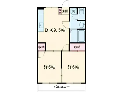 ニューシティーコープ(2DK/2階)の間取り写真