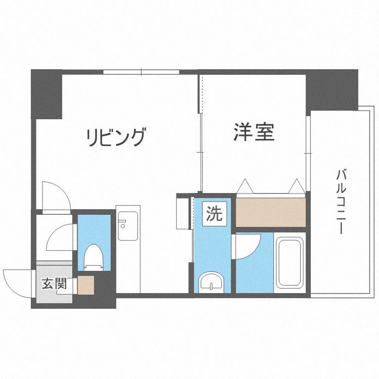 エクレール(1LDK/9階)の間取り写真
