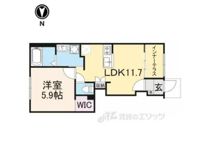 ラピスラズリ(1LDK/1階)の間取り写真