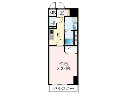 FREEDOM RESIDENCE 藤井寺岡(1K/5階)の間取り写真