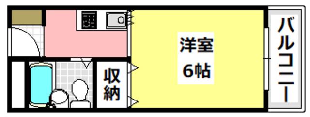 オーク135(1K/2階)の間取り写真