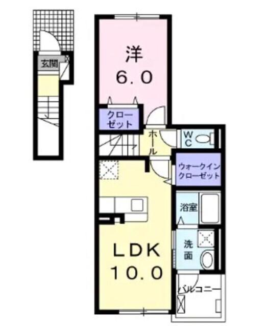 ルアーナ(1LDK/2階)の間取り写真