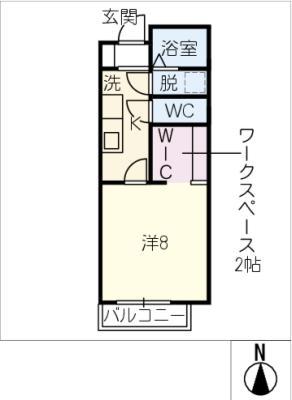 ビオロマーネ(1K/3階)の間取り写真