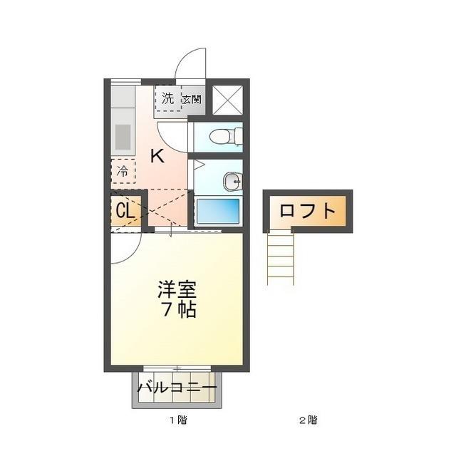 ドリーム1(1K/1階)の間取り写真