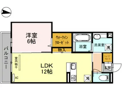 ビーグルテラスB (1LDK/2階)の間取り写真