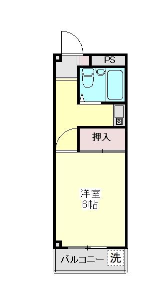 ホワイトヴィラ宮川(1K/3階)の間取り写真