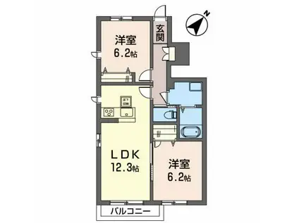 ベルタウンIV(2LDK/1階)の間取り写真