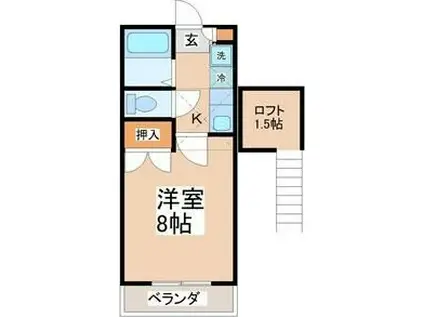 サンライフヒル(1K/1階)の間取り写真