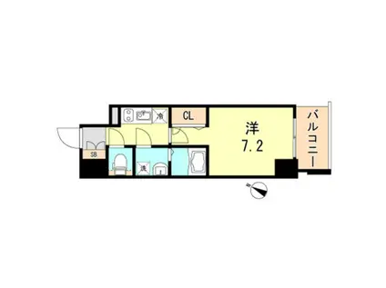 プレサンス三宮ポルト(1K/13階)の間取り写真