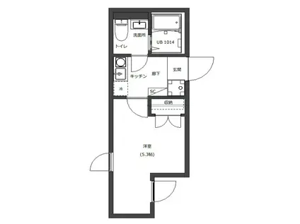 D-STYLE蓮根(1K/2階)の間取り写真