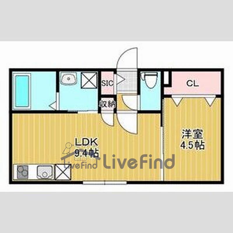 平岸5-13(1LDK/1階)の間取り写真