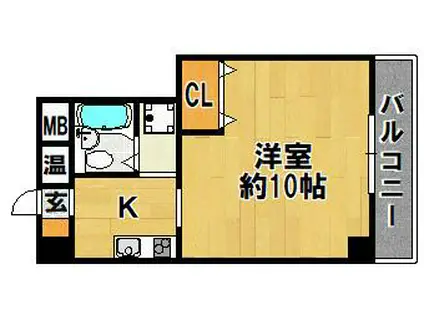 ピアシティ三田(1K/2階)の間取り写真