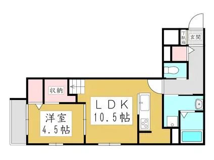 カーサプリムラII(1LDK/1階)の間取り写真