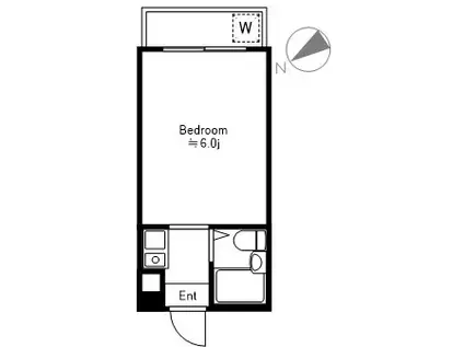 菅谷ハイム(ワンルーム/2階)の間取り写真