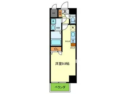 ONLYONE塚本(ワンルーム/6階)の間取り写真