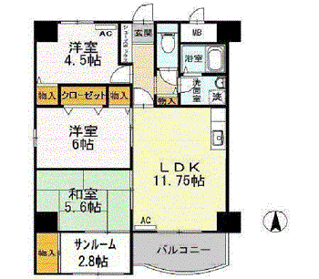 アウスピオーリ(2LDK/2階)の間取り写真