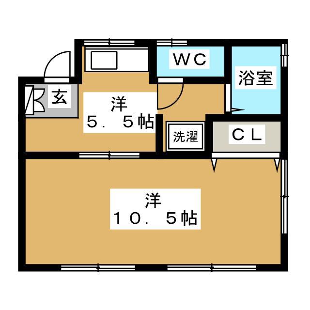 鈴木荘(1K/1階)の間取り写真